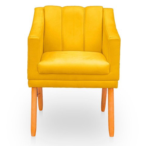Poltrona Cadeira para Sala Confortável e Moderna Mila Suede