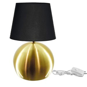 Abajur Bola Dourado Cúpula Preta 3031