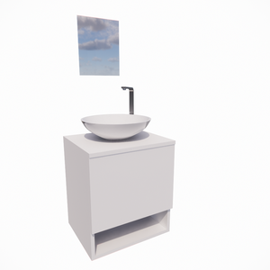 Gabinete para Banheiro 40cm com Cuba e Espelho Completo Lavabo Armário Suspenso