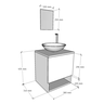 Gabinete para Banheiro 40cm com Cuba e Espelho Completo Lavabo Armário Suspenso - 6
