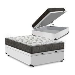 Cama Base Box Com Baú Casal + Colchão De Espuma D33 - Ortobom - iso 100 138cm:branco - 1