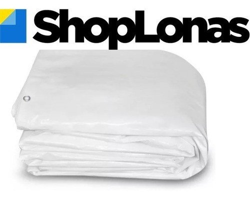 Lona Multiuso Plástica Impermeável Camping Branca 300 Micras - 6,5x4 - 3