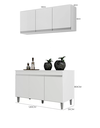 Ver imagem 4 de Kit de Cozinha 2 Peças Balcão Manu 120mt e Armário Aéreo Andréia Branco Ajl