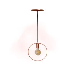 Luminária Pendente Ring Line Lustre Aramado Premium Elegance:rosé - 1