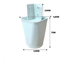 Kit com 6 Pés para Guarda Roupas Armários Roupeiros 7cm de Altura Branco Modelo Mari Plástico Ultra  - 2