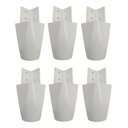 Ver imagem 1 de Kit com 6 Pés para Guarda Roupas Armários Roupeiros 7cm de Altura Branco Modelo Mari Plástico Ultra 