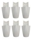Ver imagem 1 de Kit com 6 Pés para Guarda Roupas Armários Roupeiros 7cm de Altura Branco Modelo Mari Plástico Ultra