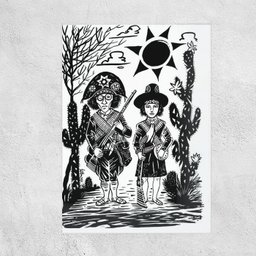 Placa Decorativo Lampião e Maria Bonita Cordel Nordeste - 2