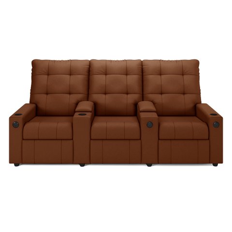 Poltrona do Papai Reclinável Sala de Cinema Barcelona Glider Manual Giratória Usb Pu Caramelo G23 En