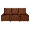 Ver imagem 1 de Poltrona do Papai Reclinável Sala de Cinema Barcelona Glider Manual Giratória Usb Pu Caramelo G23 En