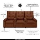 Ver imagem 3 de Poltrona do Papai Reclinável Sala de Cinema Barcelona Glider Manual Giratória Usb Pu Caramelo G23 En
