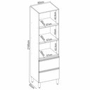 Ver imagem 7 de Cristaleira Proença 60cm 1 Porta Vidro Reflecta e 2 Gavetas Nogueira Touch/nude Prime Tx - Demartê