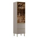 Ver imagem 1 de Cristaleira Proença 60cm 1 Porta Vidro Reflecta e 2 Gavetas Nogueira Touch/nude Prime Tx - Demartê
