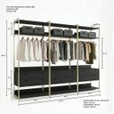 Ver imagem 3 de Guarda-Roupa Closet Modulado Casal Estrutura Metálica 6 Gavetas 3 Cabideiros 200cm Industrial Preto/