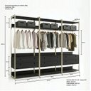 Ver imagem 3 de Guarda-Roupa Closet Modulado Casal Estrutura Metálica 6 Gavetas 3 Cabideiros 200cm Industrial Preto/