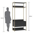 Ver imagem 4 de Guarda-Roupa Closet Modulado Casal Estrutura Metálica 6 Gavetas 3 Cabideiros 200cm Industrial Preto/