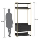 Ver imagem 4 de Guarda-Roupa Closet Modulado Casal Estrutura Metálica 6 Gavetas 3 Cabideiros 200cm Industrial Preto/