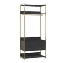 Ver imagem 2 de Guarda-Roupa Closet Modulado Casal Estrutura Metálica 6 Gavetas 3 Cabideiros 200cm Industrial Preto/