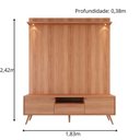 Ver imagem 2 de Rack Movelove River 2 Portas 1 Gaveta Painel Led 183cm