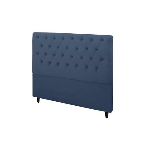 Cabeceira Embaixatriz Plus Casal 1400mm Veludo Azul - Simbal