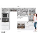 Ver imagem 2 de Cozinha Modulada 5 Peças com Cristaleira e Torre Quente 10 Portas 7 Gavetas Americana Henn - Branco