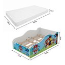 Ver imagem 2 de Mini Cama Carro Infantil Patrulha Canina com Colchão D18 Temática Decorativa para Quarto Infantil