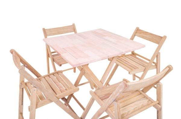 Kit 8 Jogos de Mesa Dobrável de Madeira com 4 Cadeiras Classic sem Pintura - Une Móveis - 3