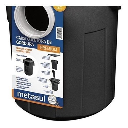 Caixa De Gordura Premium Com Cesto Para Limpeza 20l Metasul - 6