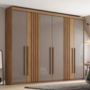 Ver imagem 5 de Guarda Roupa Casal 6 Portas 4 Gavetas Flex D325 Nature Avelã - Henn