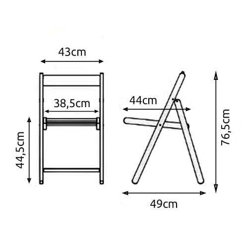 Conjunto de Mesa Dobrável de Madeira com 2 Cadeiras Flexo Gourmet sem Pintura - Une Móveis - 6