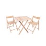 Conjunto de Mesa Dobrável de Madeira com 2 Cadeiras Flexo Gourmet sem Pintura - Une Móveis - 1