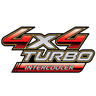 Adesivo Par de Emblema Hilux 4x4 Turbo Intercooler Teu Adesivo Vermelho - 1
