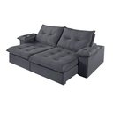 Ver imagem 1 de Sofá 4 Lugares Retrátil e Reclinável Martins M-183 Veludo Grafite