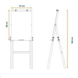 Flip Chart Quadro Branco Soft Dobrável 57x88cm com Marcado e Bloco de Folhas - 5