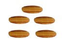 Ver imagem 1 de Kit 5 Descanso de Panela de Pau Madeira Modelo Oval 21x16 Cm