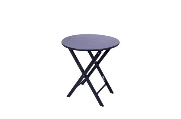 Conjunto de Mesa Dobrável de Madeira Redonda com 2 Cadeiras Classic Black - Une Móveis - 3