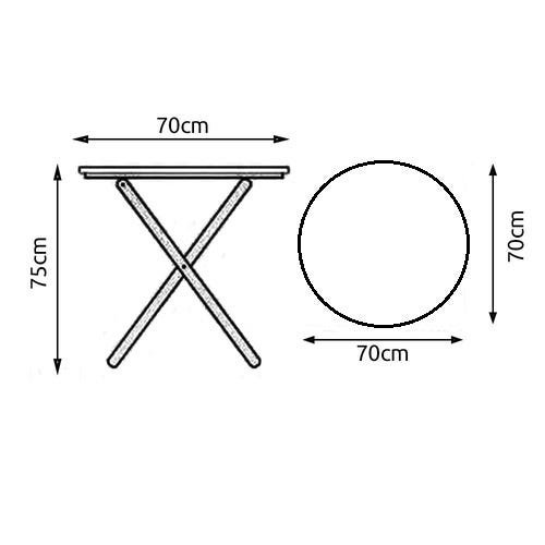 Conjunto de Mesa Dobrável de Madeira Redonda com 2 Cadeiras Classic Black - Une Móveis - 6