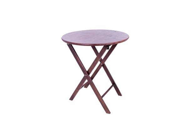 4 Jogos De Mesa Dobrável De Madeira Redonda Com 4 Cadeiras Classic Imbuia - Une Móveis - 4