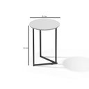 Ver imagem 6 de Conjunto Mesa De Apoio Canto Jade Sala Estar Pé de Aço Luxo