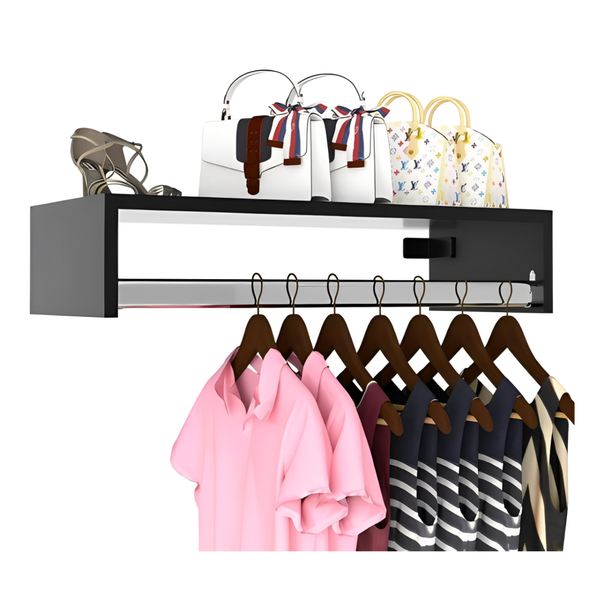 Cabideiro de Parede Organizador Roupas para Closet Lavanderia Multiuso - 5