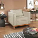 Ver imagem 3 de Kit Sofá 3 Lugares e 2 Poltronas Europa 180 cm Estilo Conforto e Elegância Suede Bege - ADJ Decor
