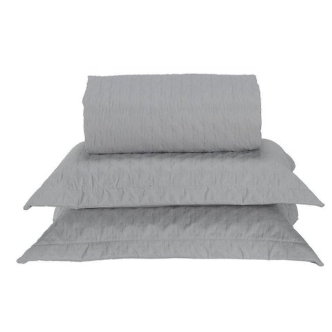 Kit Cobre Leito Milão Casal 3 Peças 100% Poliéster - Linho / Branco
