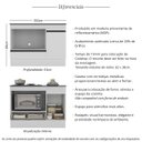 Ver imagem 3 de Balcão Cozinha para Cooktop e Forno 105cm 1 Porta 1 Gaveta com Rodapé Veneza Multimóveis Mp2295