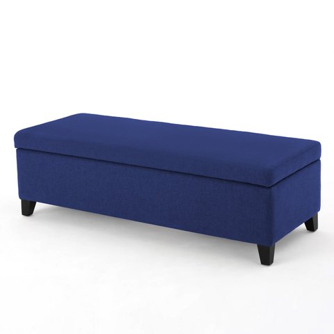 Recamier Bau Veneza 1,40m Suede Azul Marinho - Clique Decor Clique decorações