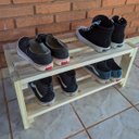 Ver imagem 1 de Sapateira de Madeira Pinus 2 Prateleiras Hall de Entrada