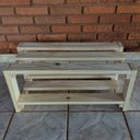 Ver imagem 3 de Sapateira de Madeira Pinus 2 Prateleiras Hall de Entrada