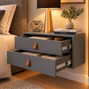 Ver imagem 5 de Mesa Criado Unic 60cm Suspenso/Flutuante para Parede Quarto:Cinza