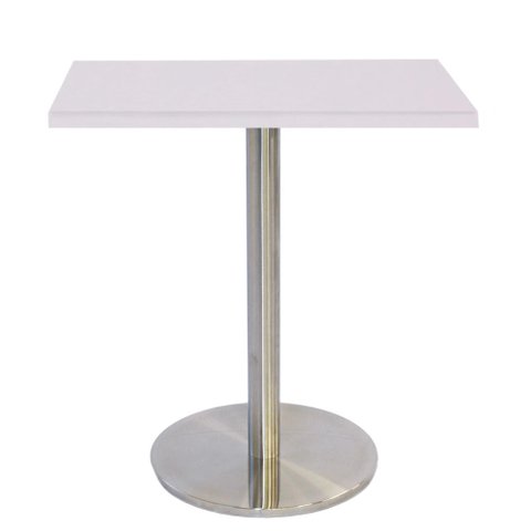 Mesa de Jantar Quadrada 80 cm Tampo Branco em MDP Base Beta Bistrô