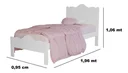 Ver imagem 3 de Cama Solteiro Nina Branca 100% Mdf c/ Colchão Solteiro -Basoto