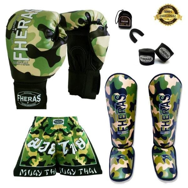 Kit Boxe Muay Thai Fheras Top Camuflado (03000034) - 6